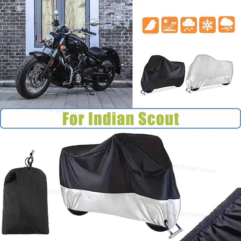 210D Oxford Motorcycle Cover Waterproof All Season UV Protection For Indian Scout Anti-Tear Windproof Motorbike Cover
