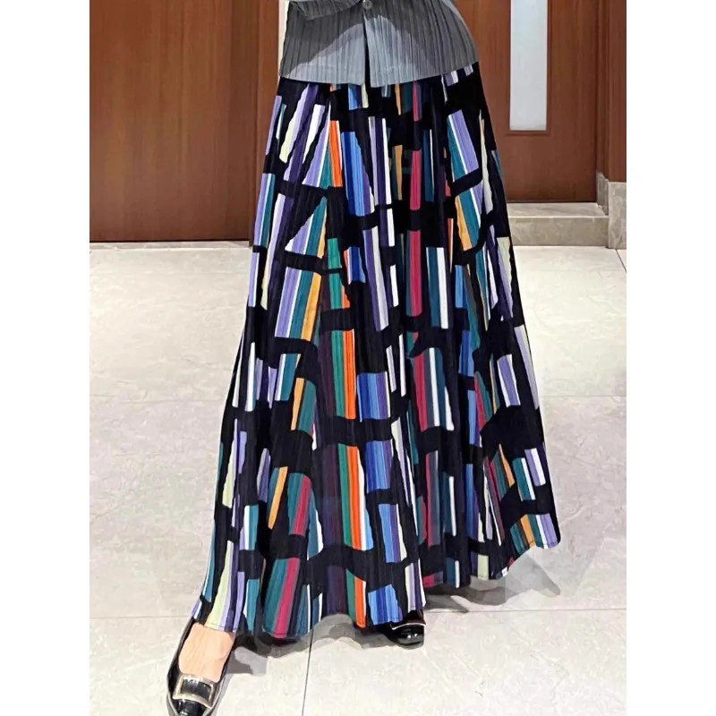 

SMVP весенне-осенние новые женские брюки с красочным полосатым узором, свободные модные повседневные брюки большого размера, 2025 женские