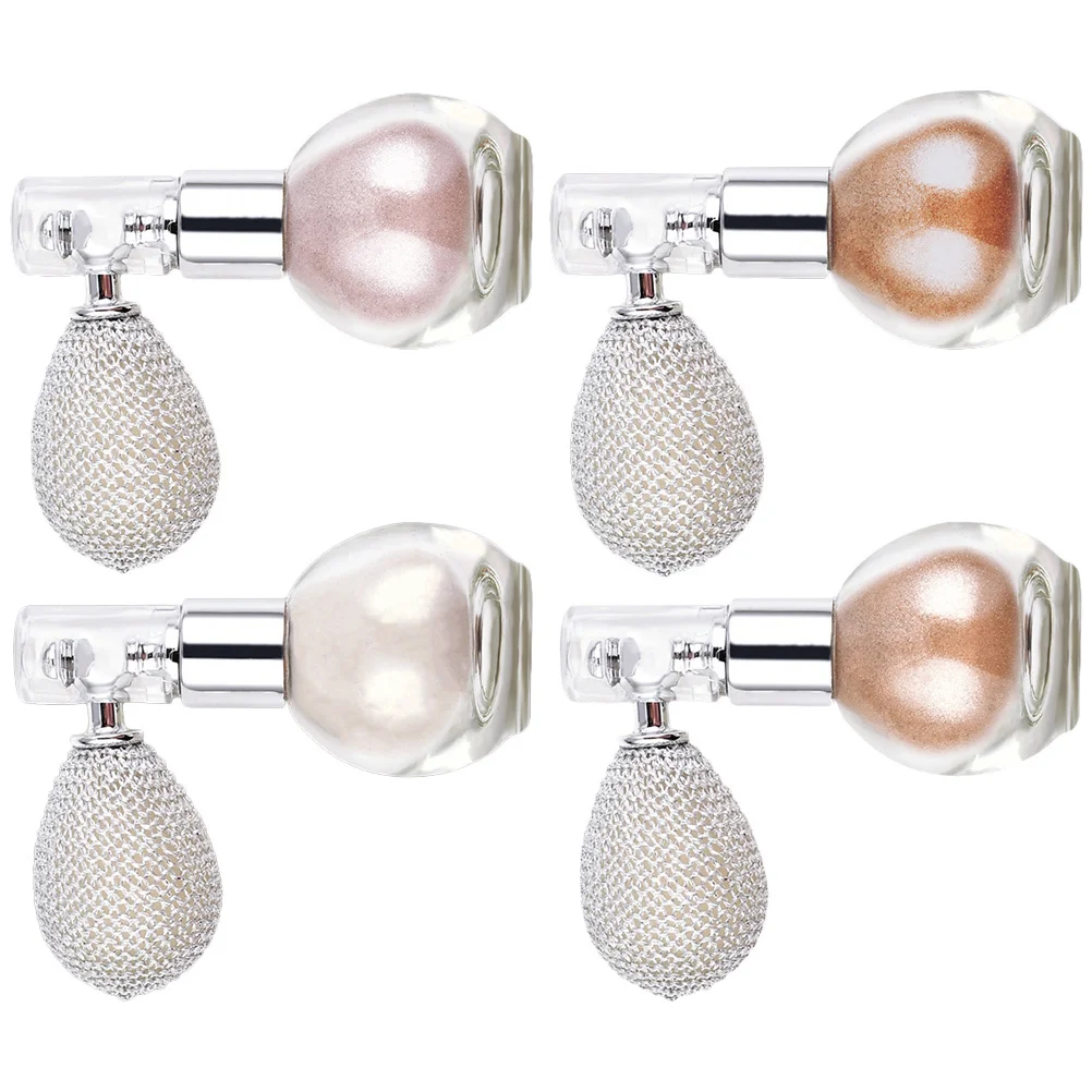 4 قطع من بودرة هايلايتر لشعر الجسم والوجه اللامعة وخفيفة الوزن ومحمولة وناعمة للمناسبات الخاصة