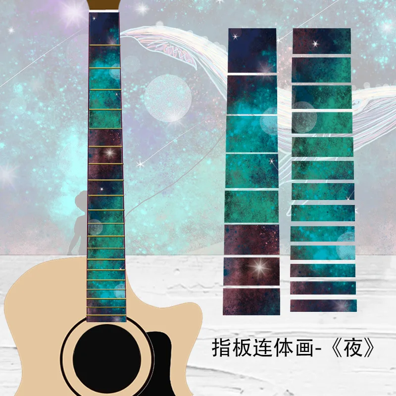 24 Style Guitar Fingerboard Stickers Inlaid Decals Electric Guitar Bass Ukulele Fingerboard Decoration Decals Guitar Accessories