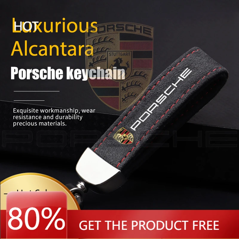 

Наклейка на автомобиль Porsche, замшевый брелок для ключей из цинкового сплава, аксессуары для Porsche Panamera, Taycan, 911, 718, Macan, Cayenne, Boxster