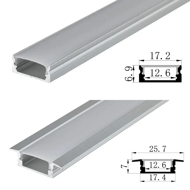 

Surface Mount LED Aluminum Profile Customized Recessed Linear Light For Indoor Bedroom Hard Bar Strip Lighting