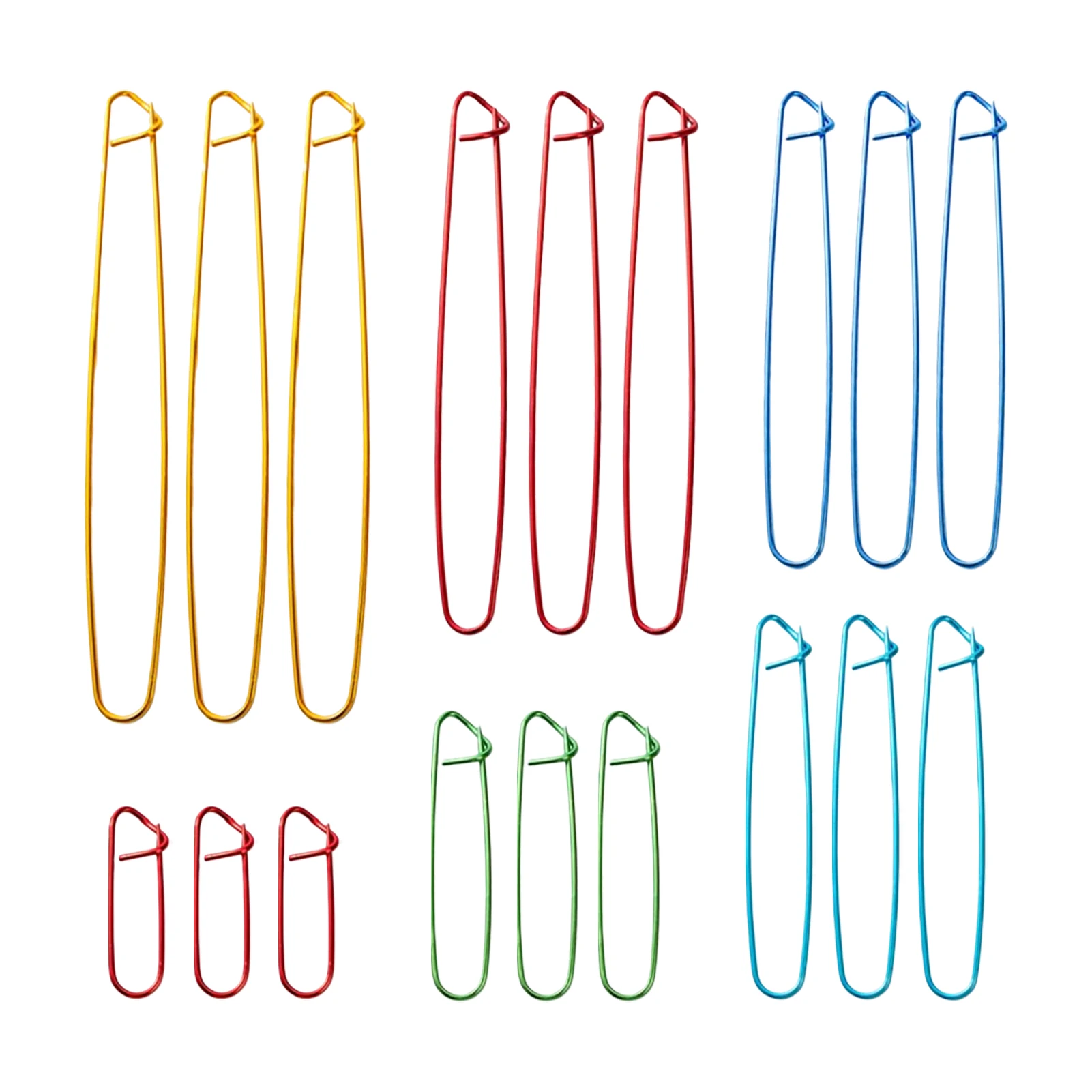 18pcs 60-200mm DIY Portable Crochet Project Marker Stitch Holder Set Random Color Knitting Tool Locking Cable Needle Aluminum