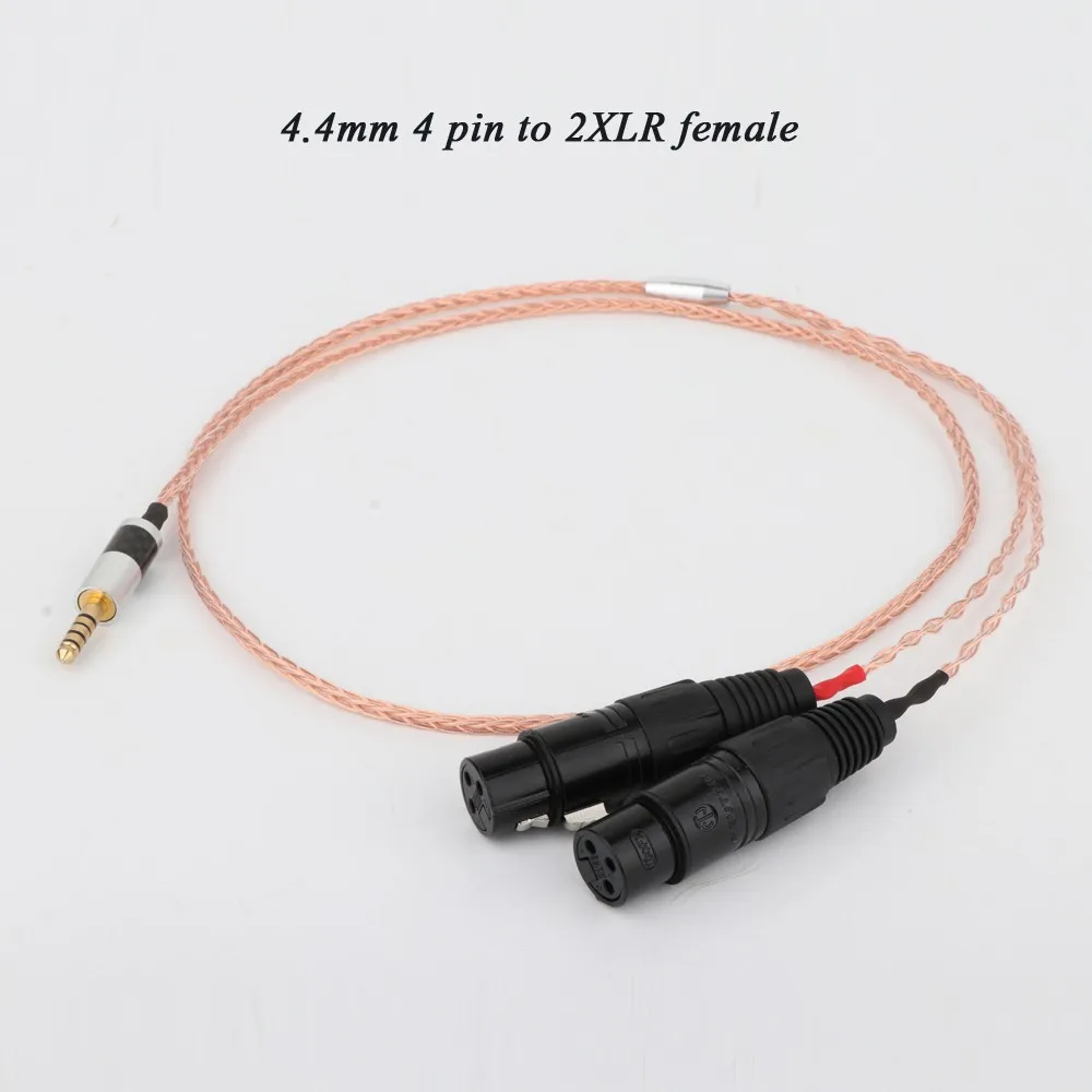 

High Quality 8 Cores Single Crystal Copper 4.4mm Balanced Male to Dual 2x 3pin XLR Balanced Male Female Audio Adapter Cable