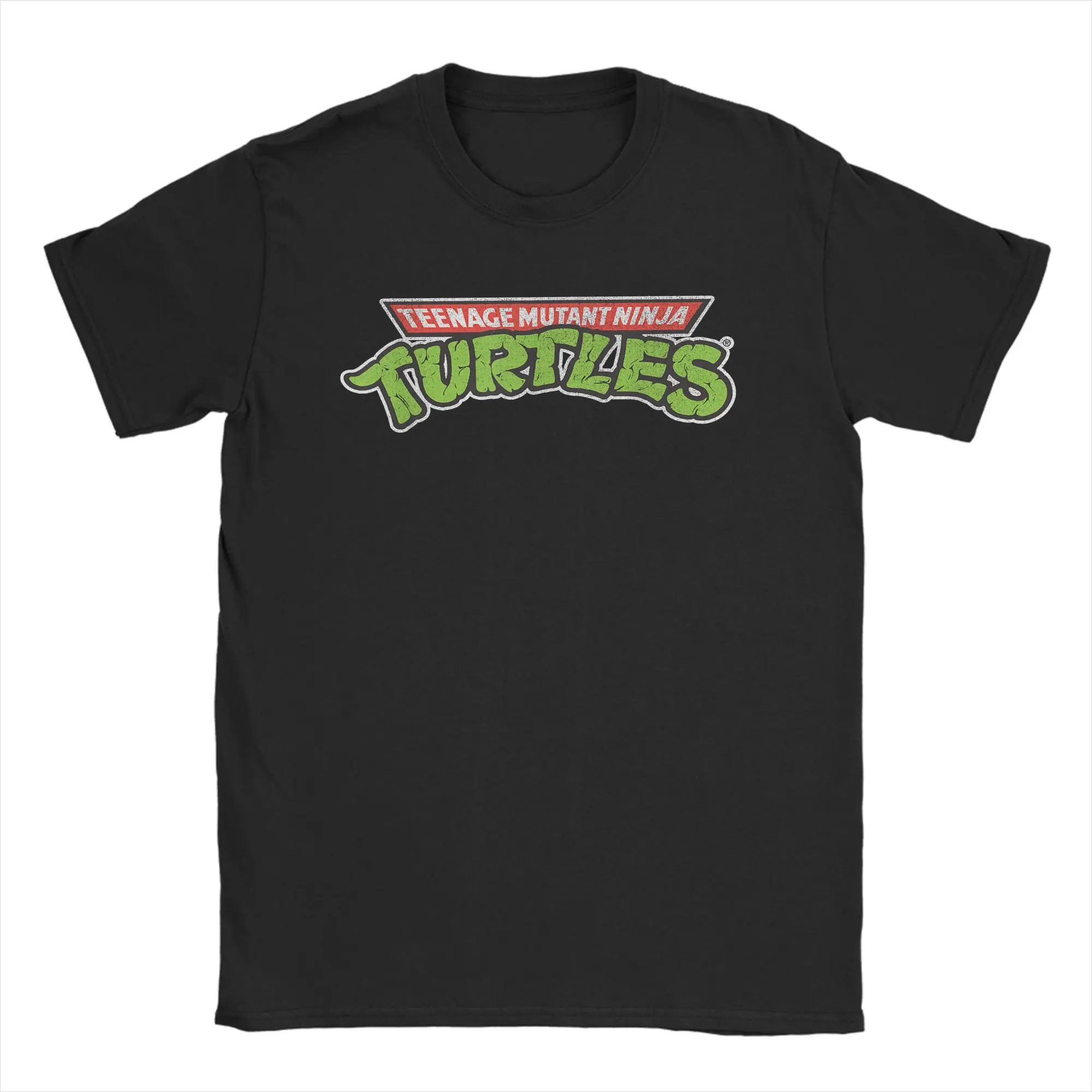 Vintage Ninja Turtles Retro Logo T-Shirts Men Round Neck Pure Cotton T Shirts  Short Sleeve Tee Shirt Birthday Present Clothing