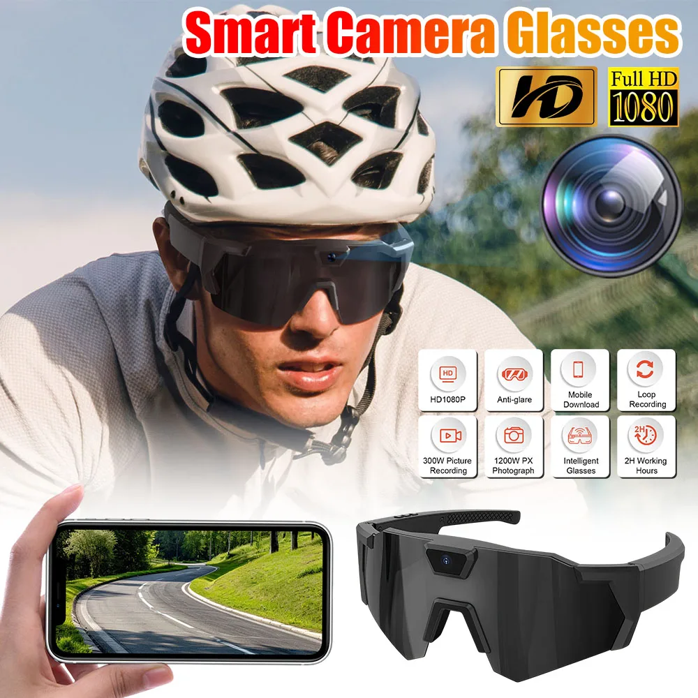 

Smart Camera Glasses HD 1080P Cycling Action Sunglasses Video Recording Glasses Sport Camera Sunglasses for Men Women