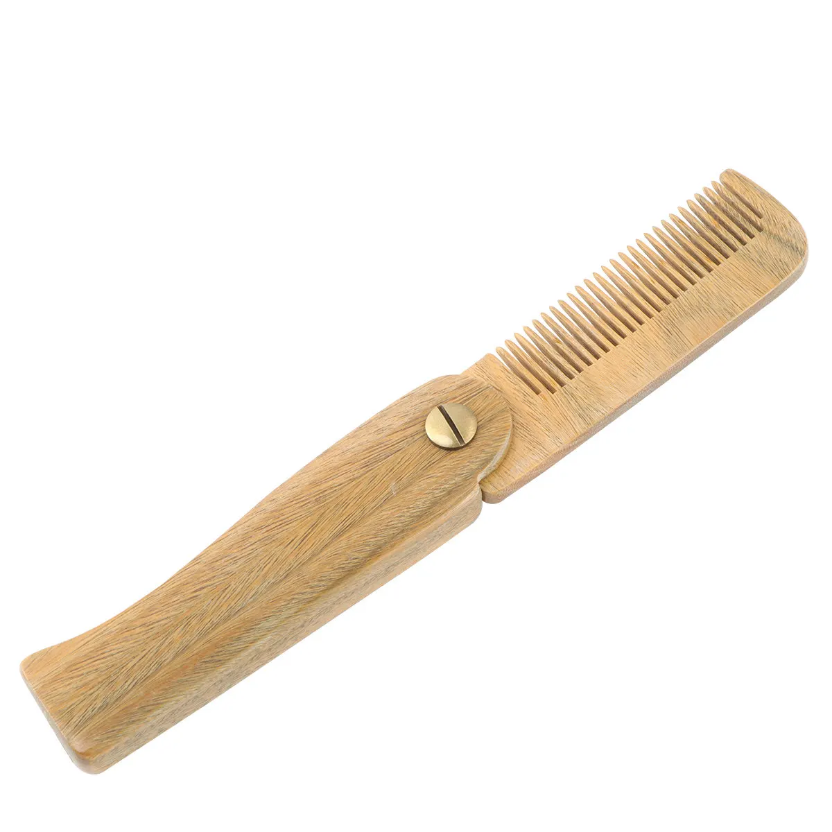 

Foldable Green Sandalwood Hair Comb Portable Wooden Comb Anti-Static for Scalp Massage Hair Smoothing Natural Sandalwood Comfort