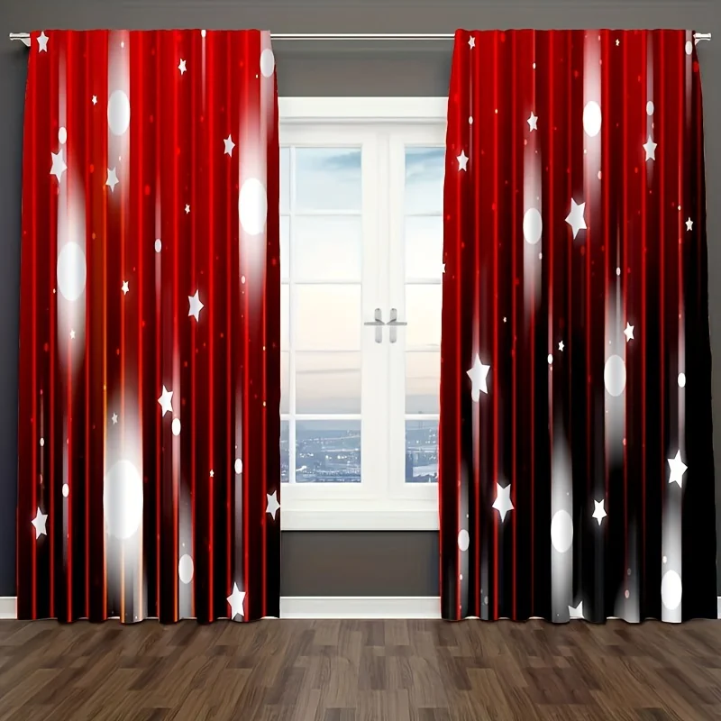 

2PCS Modern Abstract Print Polyester Curtain with Tie Back - Machine Washable, Satin Weave, Art Theme for Living Room Bedroom