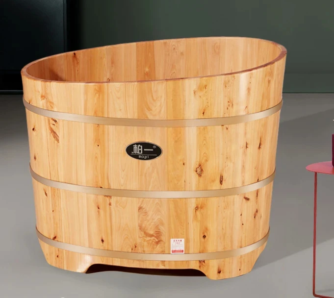 

Paintless bath wooden barrel, cedar wood bathing bath, adult wooden fumigation bath barrel, household small