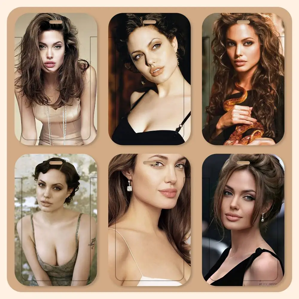 sexy actress  ID Card Holder Neck Strap Pendant Door Badge Holder Lanyards Keychain Work Credential Case Gift