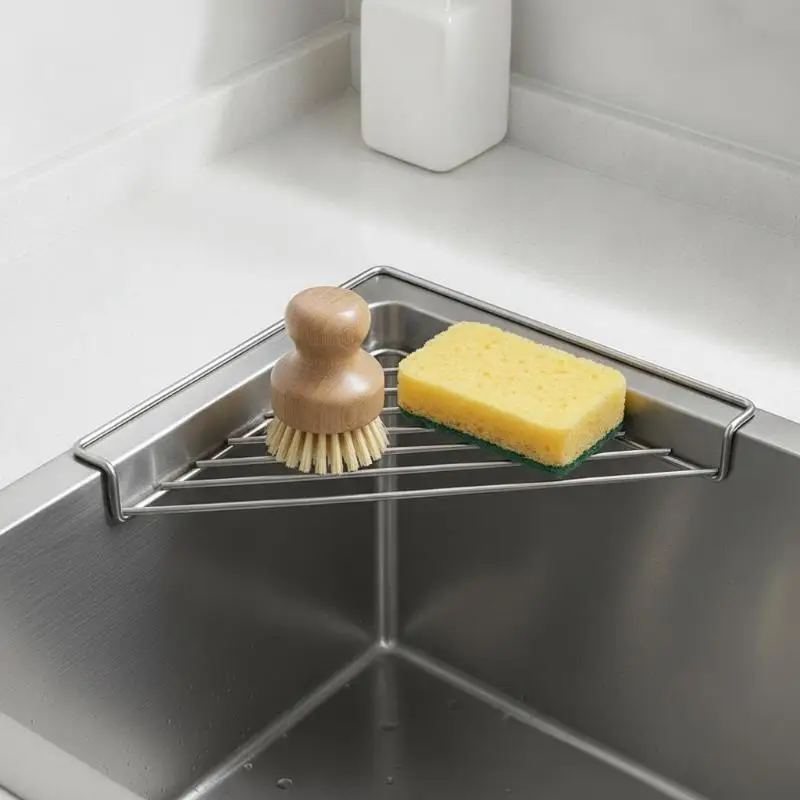 Multifunctional Faucet Drain Basket Stainless Steel Kitchen Sink Organizer 1PC Waterproof for Kitchen Sponge Dish Soap Storage