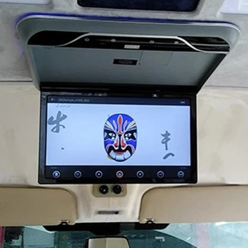 Car Monitor Android 10.0 4G+64G 19 Inch 8K Multimedia Video Playe Car Roof Mount Display Ceiling TV Bluetooth/WIFI/HDMI