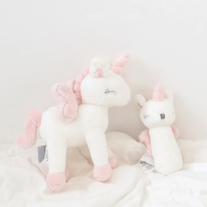 

Unicorn Gift for Girl - Cute Soft Plush Toys and Baby Rattle - Adorable Stuffed Animal & Hand Bell for Newborn