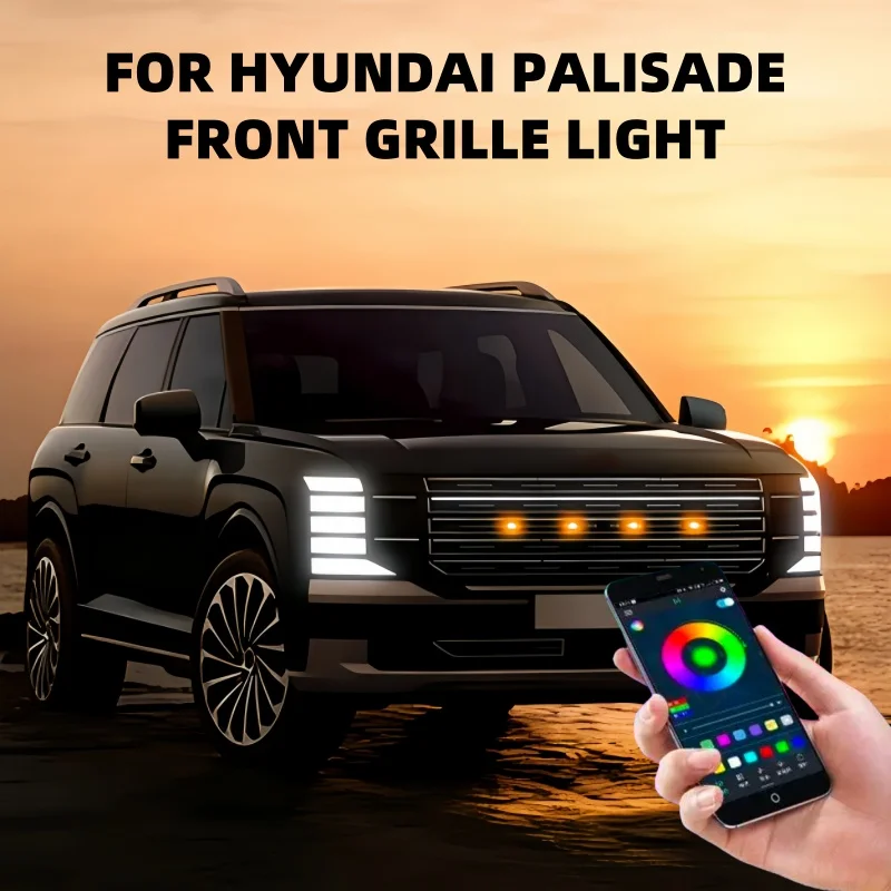 

LED Front Grille Light For Hyundai Palisade 2022-2026 Car Daytime Running Light Wheel Eyebrow Lamp 12V