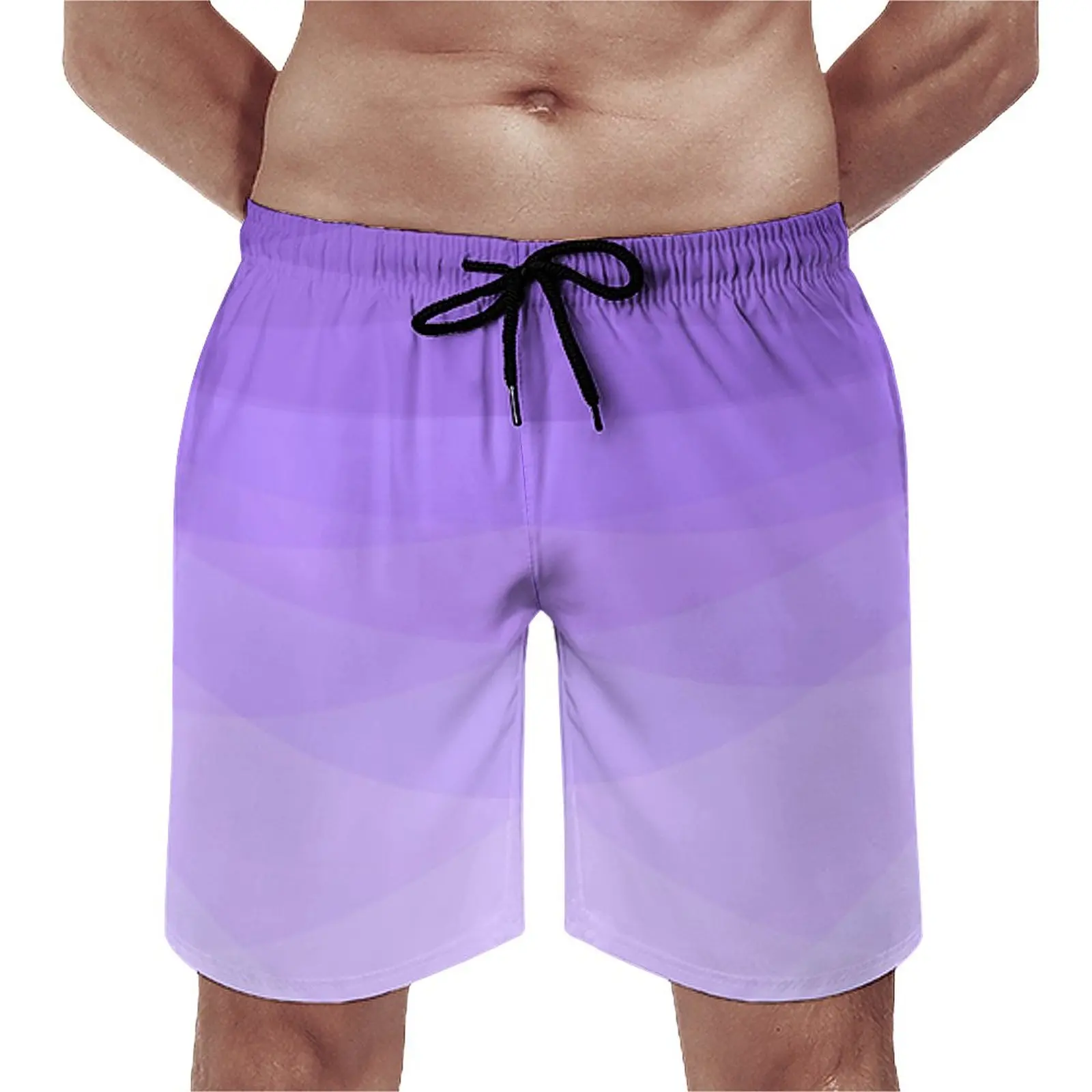 Ombre Polygonal Board Shorts Gradient Purple Vintage Beach Shorts Man Graphic Surfing Fast Dry Beach Trunks Gift Idea