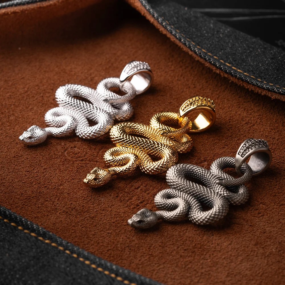 COPPERTIST.WU Snake Viper Pendant Handmade Jewelry,Goth Style, Animal Design, for Men & Women