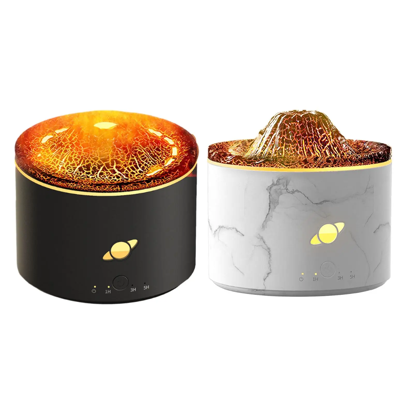 자동 차단 불꽃 아로마 디퓨저, 다채로운 주변 야간 조명 에센셜 오일 디퓨저, 거실 탁상 사무실 요가 선물