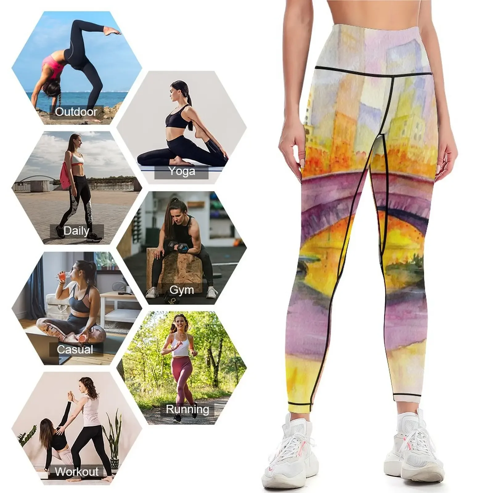 الخريف في Gapstow Bridge Central Park Leggings ملابس اللياقة البدنية للركض من أجل طماق الصالة الرياضية النسائية