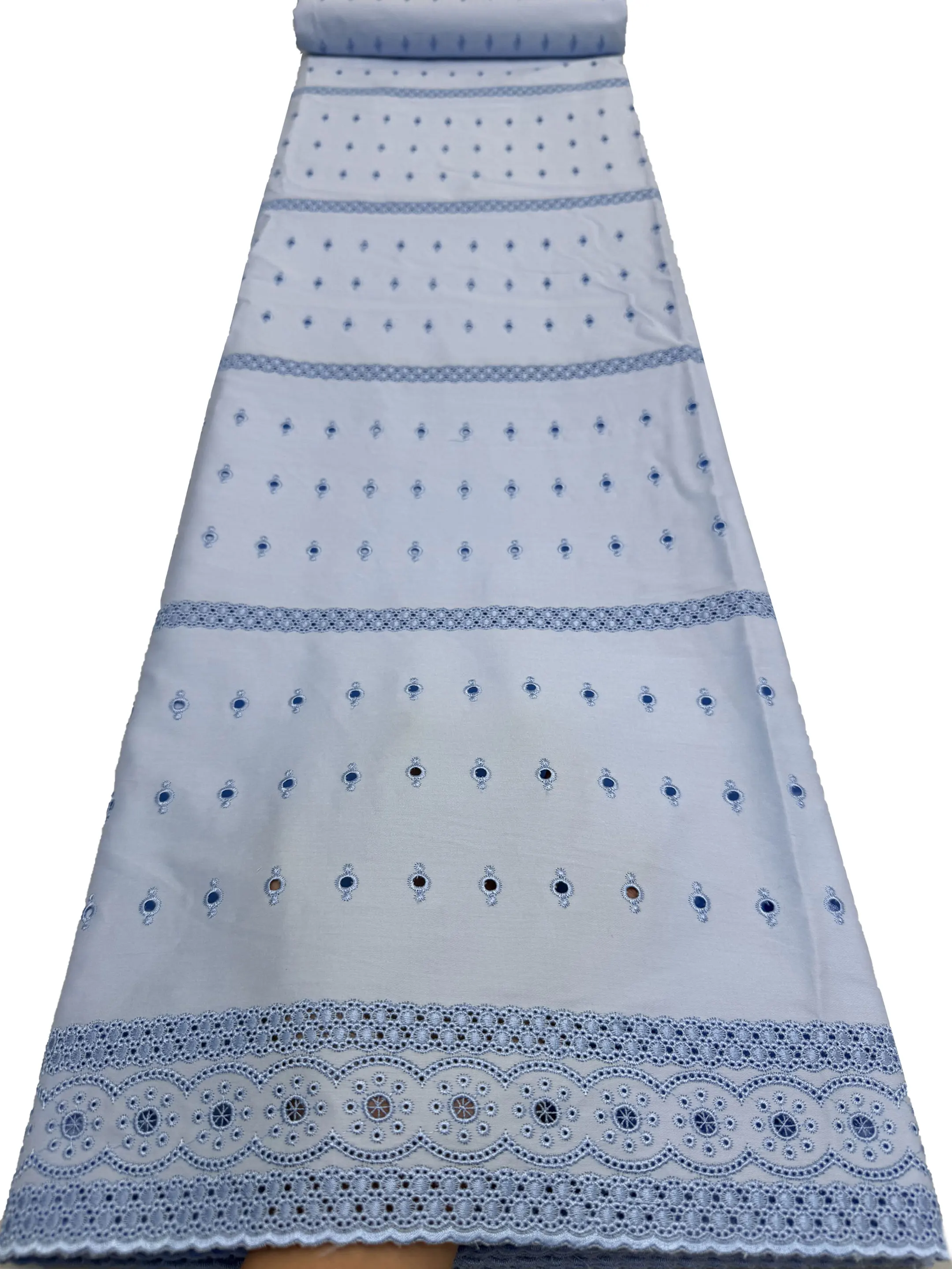 

2026 Fashion Dubai African Swiss Voile Cotton Lace 5Yards High Grade Embroidered Lace Fabric For Man Women Party Dress Sewing