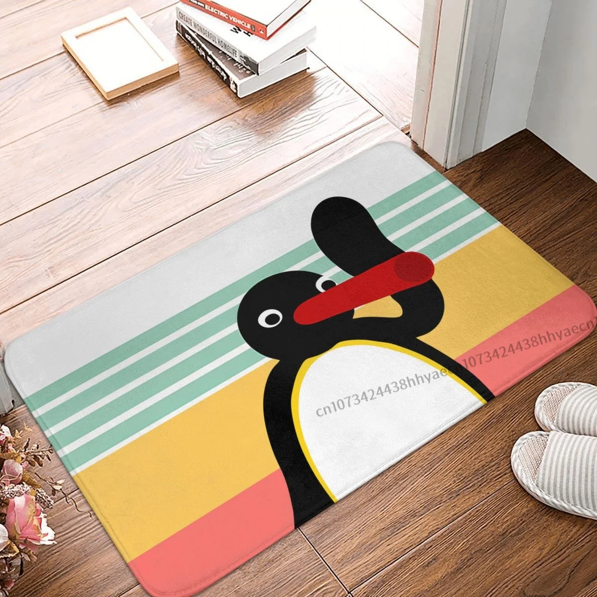 

Noot Pingu Penguin Animal Non-slip Doormat Kitchen Mat Cute Hallway Carpet Entrance Door Rug Home Decorative