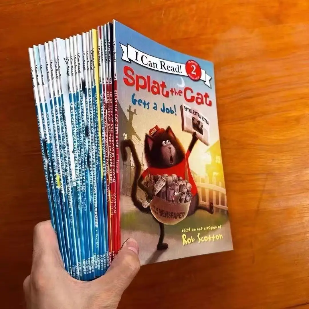

Kids English Picture Book I Can Read Graded Reading Book Splat The Cat 20 Volumes English Books 0-7ages Libros Livros