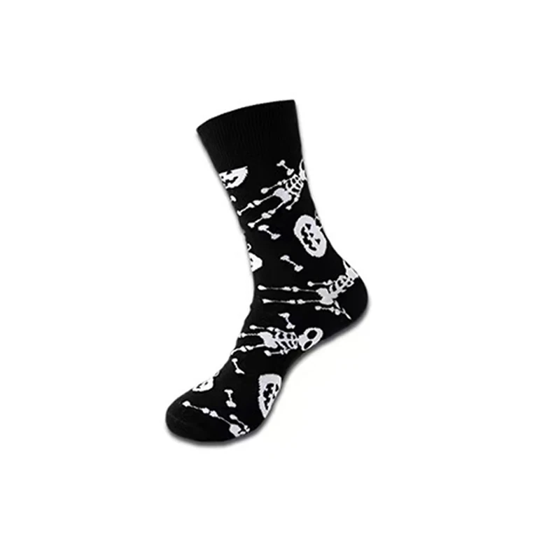 1/8 Paar Unisex-Halloween-bedruckte Mid-Tube-Socken, modischer Totenkopf-Kürbis, schweißabsorbierend, atmungsaktiv, für alle Jahreszeiten, Freizeitsocken – Detail 18