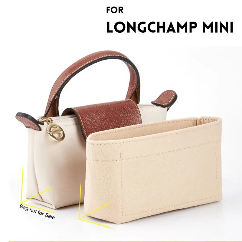 Bag Organizer for LONGCHAMP Mini Tote Timid Bag Storage & Finishing Inner Bag Liner Handbags Insert Organizer Fit Mini Size