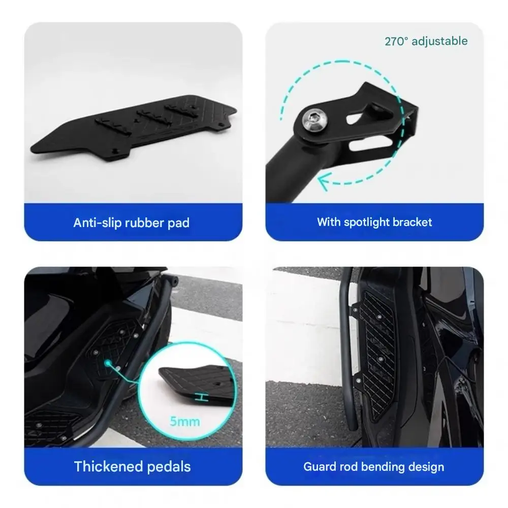 Good Quality For Honda 25 PCX160 modified aluminum alloy pedal stainless steel guard bar integrated insurance anti-fall bar