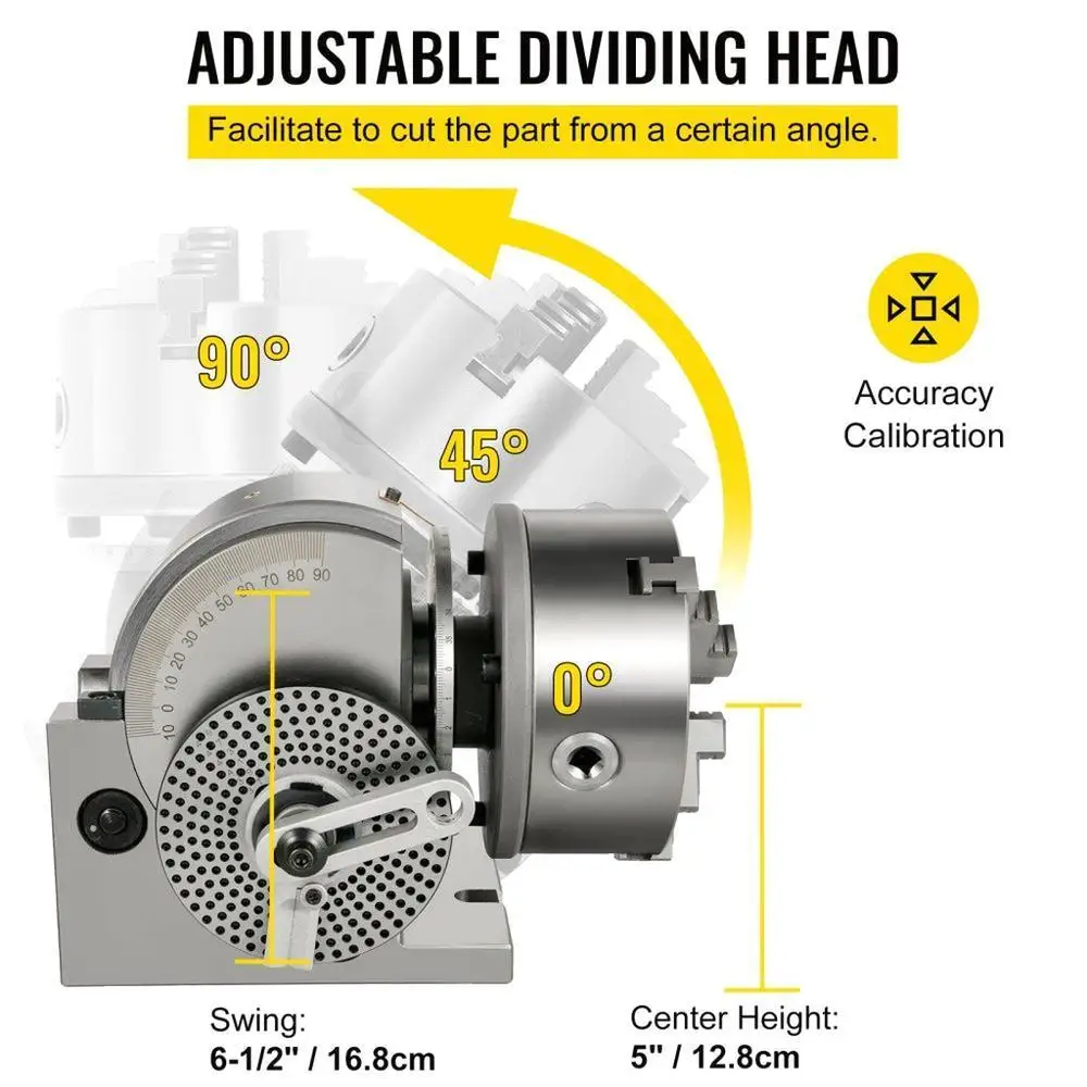 رأس تقسيم BS1 6 بوصة 3 فك تشاك شبه لمجموعة الطحن مع غراب خلفي وألواح تقسيم للطحن والطحن