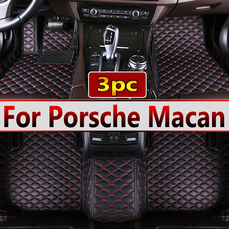 

Car Floor Mats For Porsche Macan 95B 2018 2017 2016 2015 2014 Leather Car Mats Full Set Tapis Voiture Car Accessories Interior