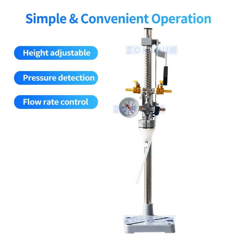 ZONESUN ZS-DYGZ01 Manual Isobaric Beer Filling Machine Bottle Filler for Carbonated Drinks Wine, Defoaming Beverage Packager image 4