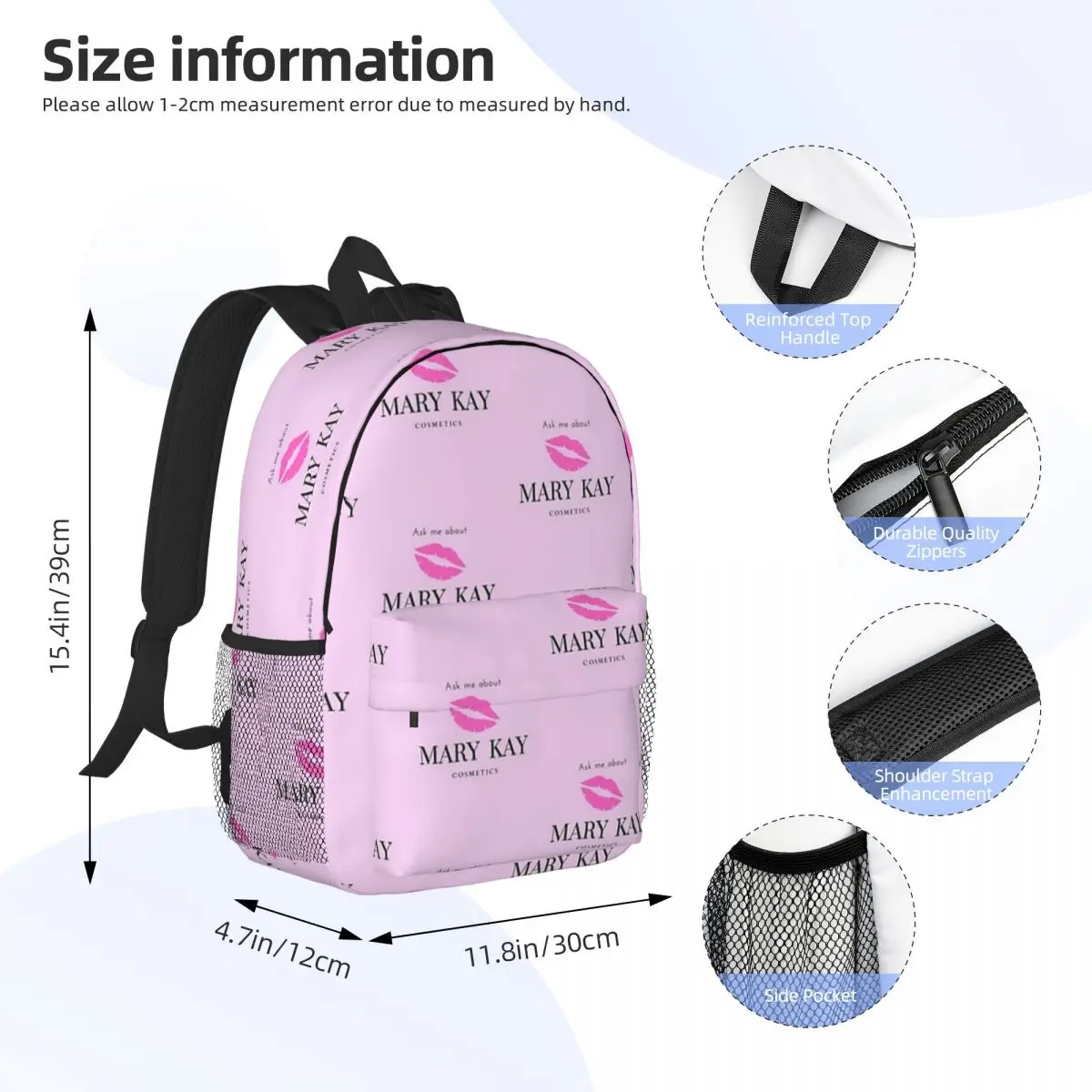 Ask Me About Mary Kay Cosmetics Backpacks Boys Girls Bookbag Fashion Students School Bags Travel Rucksack Shoulder Bag