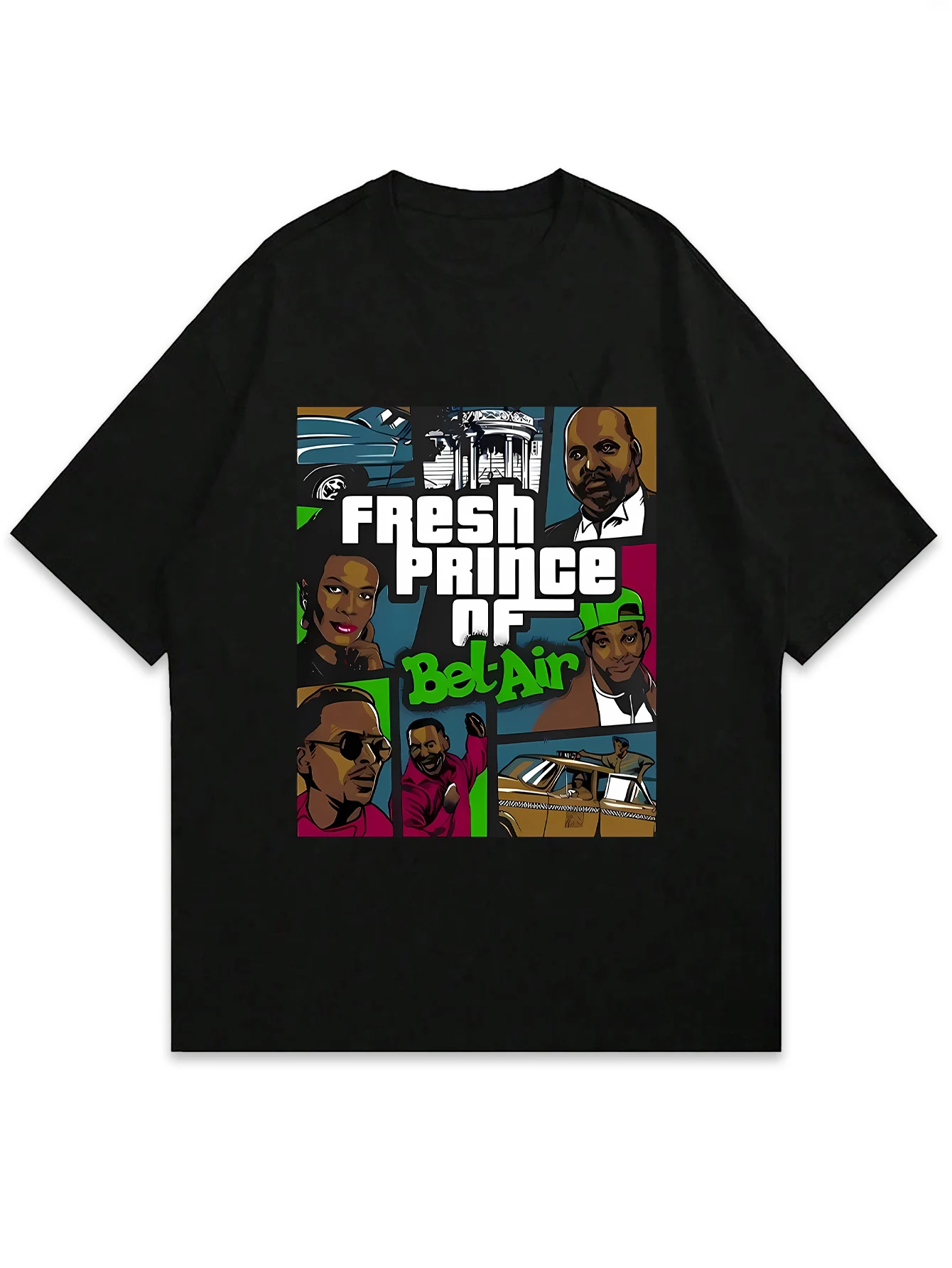 CLOOCL FRESH PRINCE OF Bel-Air Camisetas de algodão estampadas masculinas verão casual camisetas de manga curta
