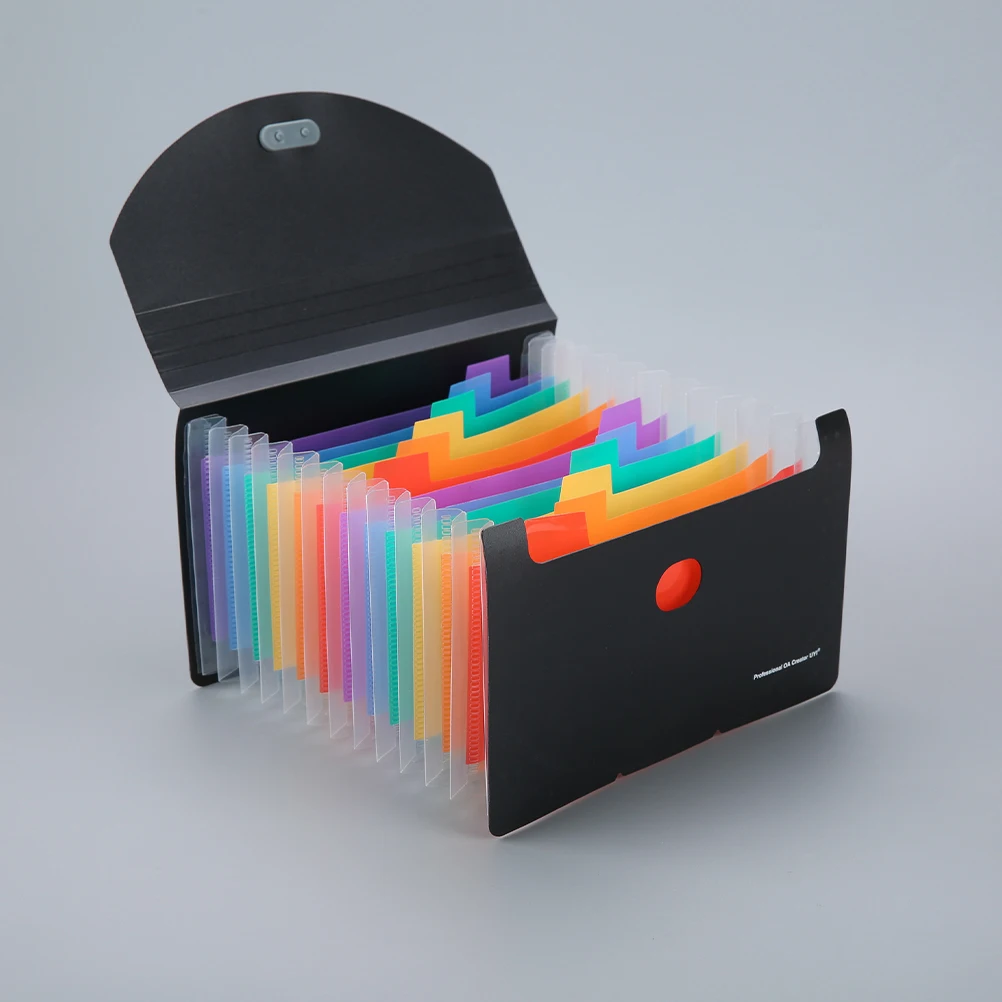 

A6 13 Compartments Mini Accordion File Folder Three Side Seal Document Organizer Receipts Bag PP Material Handheld