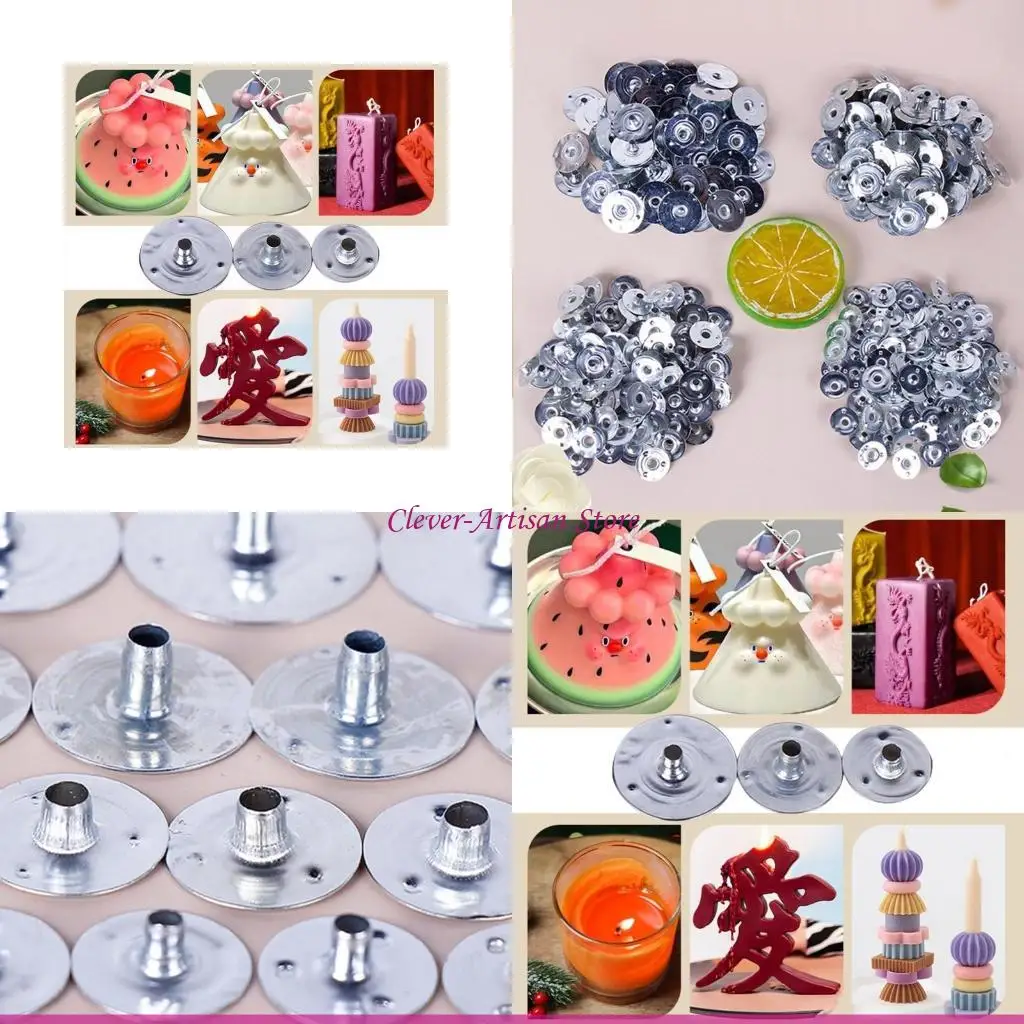 E06B 100 kupa świeca sprawiająca, że Tealeght Wick Holders baza samozwańcza metalowa świeca knot podtrzymywania