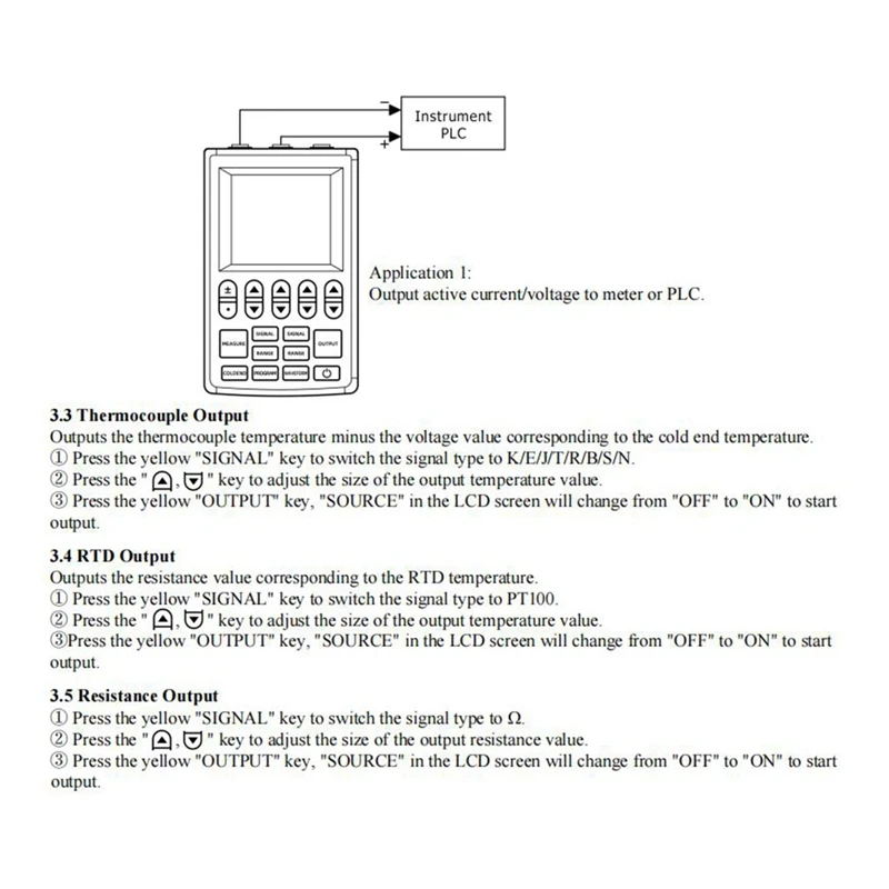 Full-Multifunction Signal Generator, Termopar Fonte de Sinal, Handheld Processo Calibrador, Tensão Atual, RTD, 4-20Ma