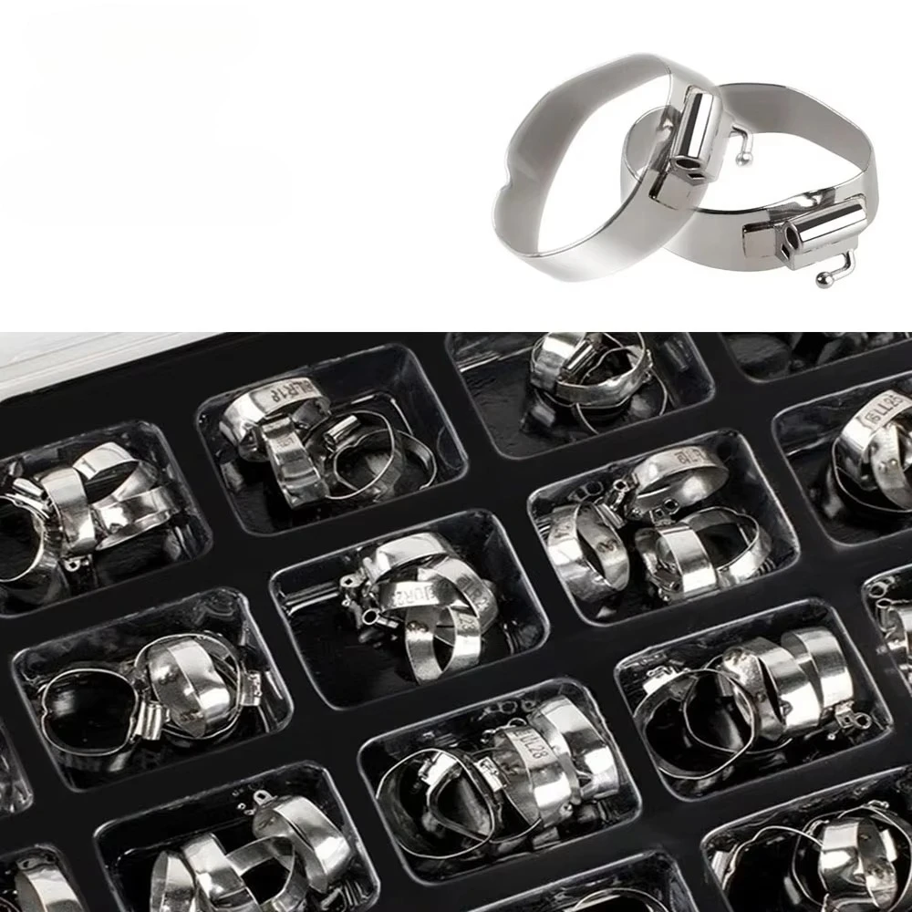 80PCS Dental Orthodontic Stainless Steel Buccal Tube 1st Molar with Bands Roth/MBT 022 стоматология ortodoncia