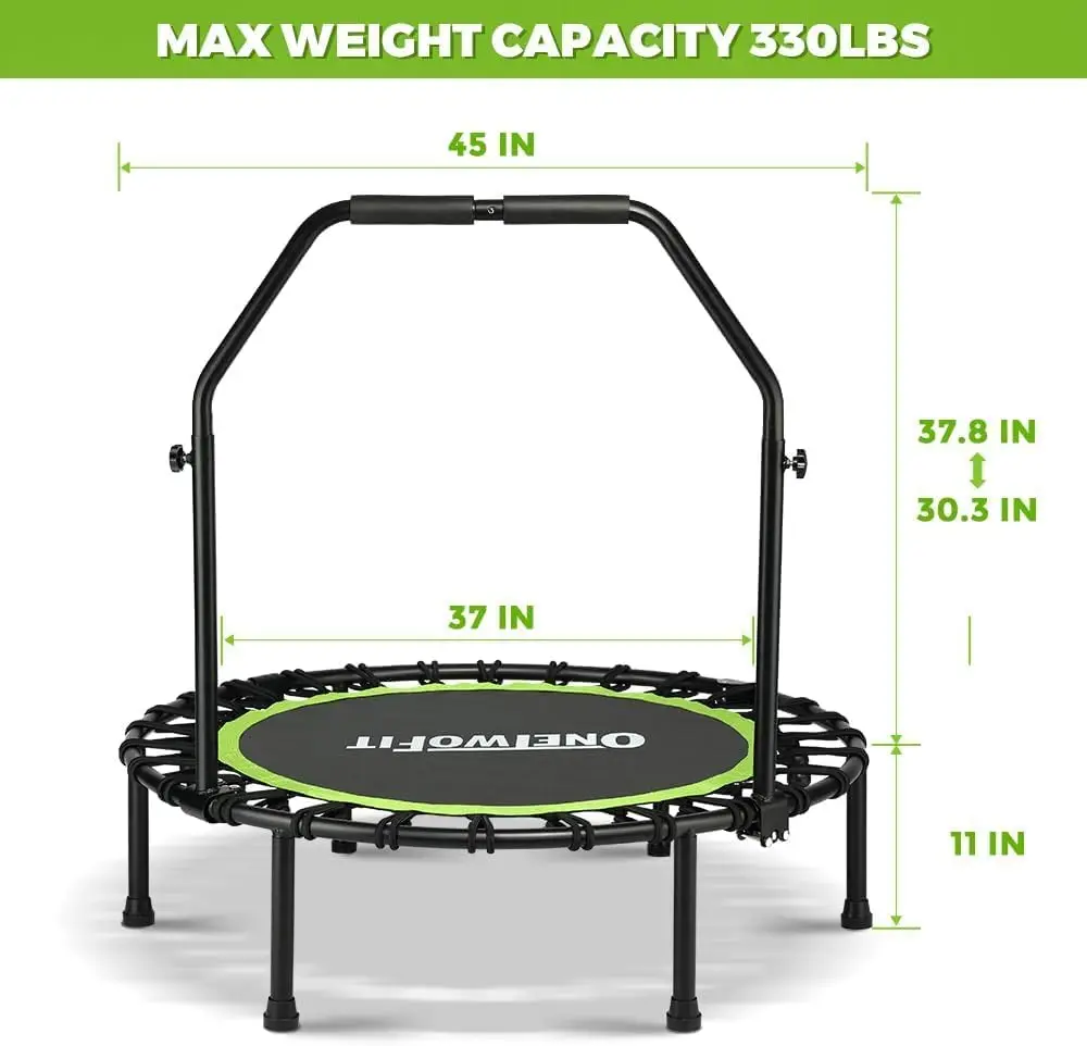 Foldable Mini Bungee Rebounder Trampoline for Adults with Handle