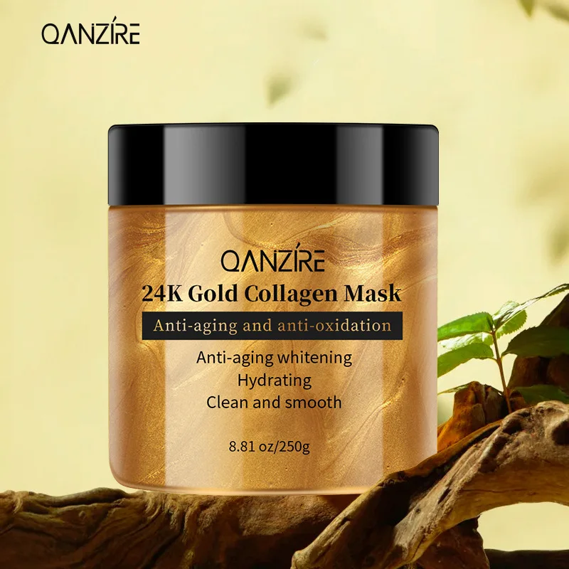 Maska złota 24K, maska kolagenowa złota, krem nawilżający przeciwzmarszczkowy, wybielająca maska do spania przeciwstarzeniowa, ujędrniająca, odżywcza