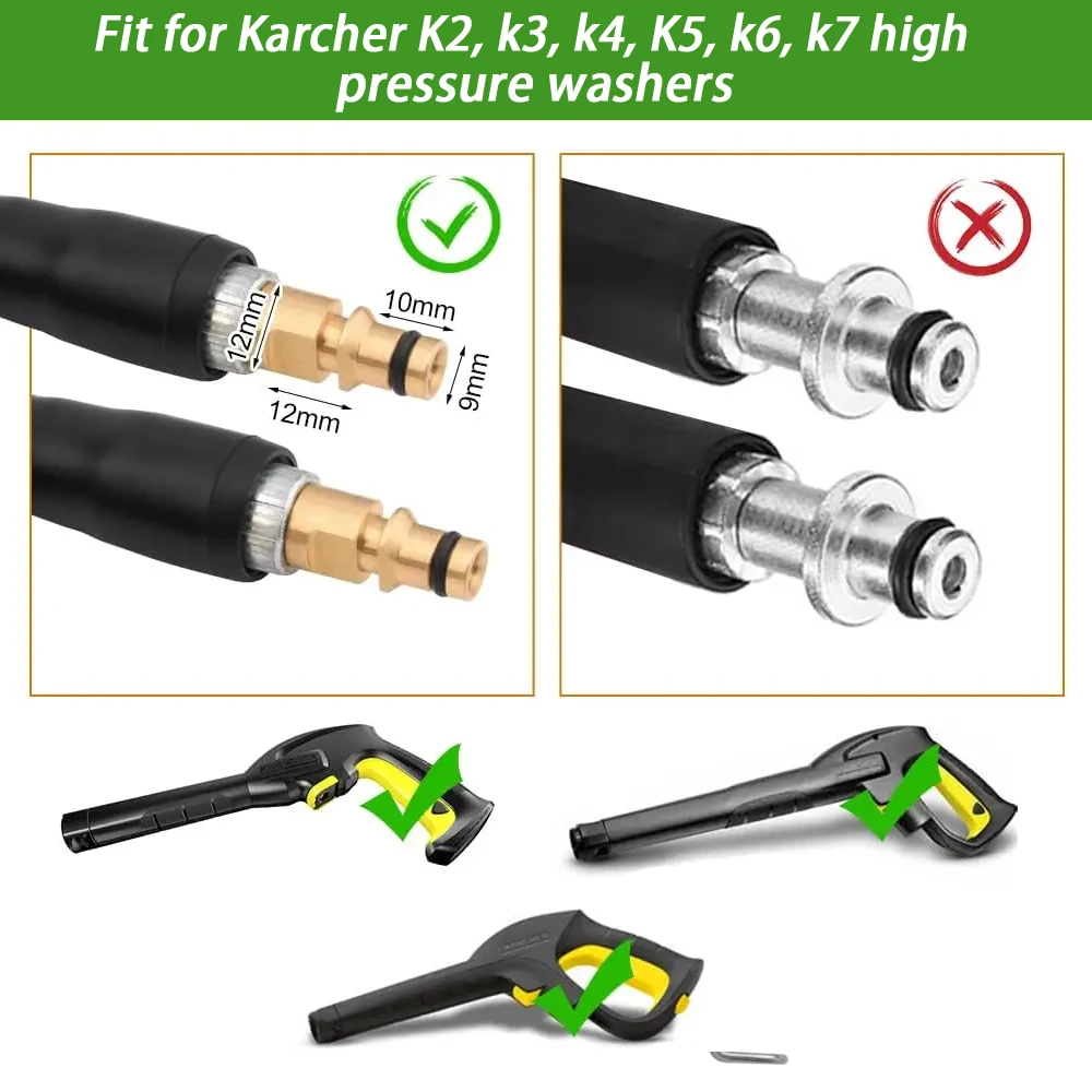 ROUE for Karcher Hose 6-20m Pressure Washer Hose K-Series for K2 K3K4 K5 K6 K7 Click Plug Quick Connector Car Karcher gun Washer