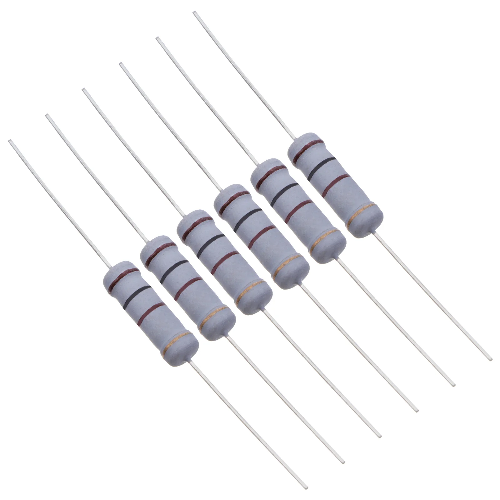 

100 Pcs Resistance Resistor Kits Tolerance Solder Resistors Carbon Film Ohm 2W 4 Bands Metal