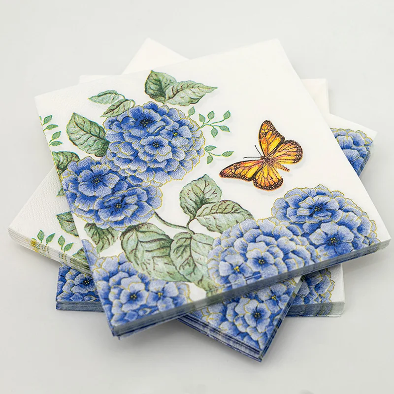 

5 Packs Color Printed Paper Towels Disposable Napkins for Party Wedding Hotel Napkins Kleenex Handkerchief Paper