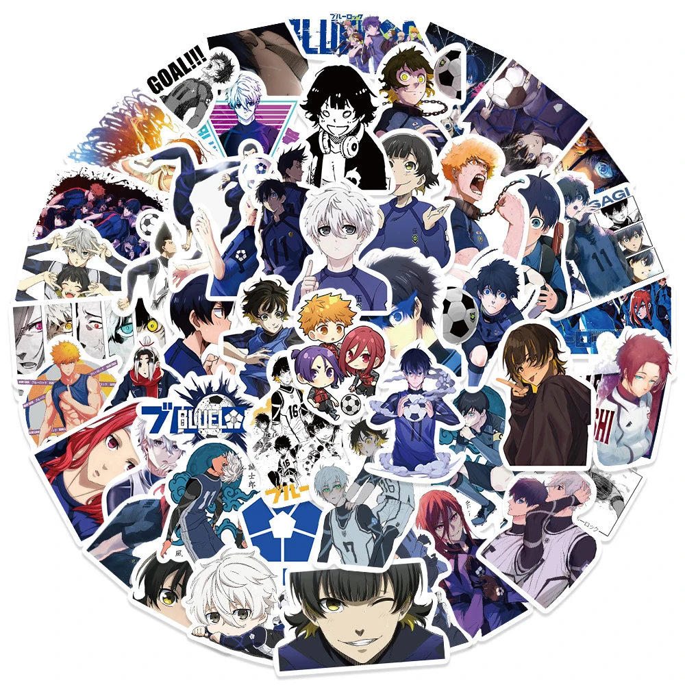 10/30/50pcs Cool Nagi Bachira Blue Lock Stickers Isagi Chigiri Anime Sticker Waterproof Suitcase Luggage Notebook Shidou Decals