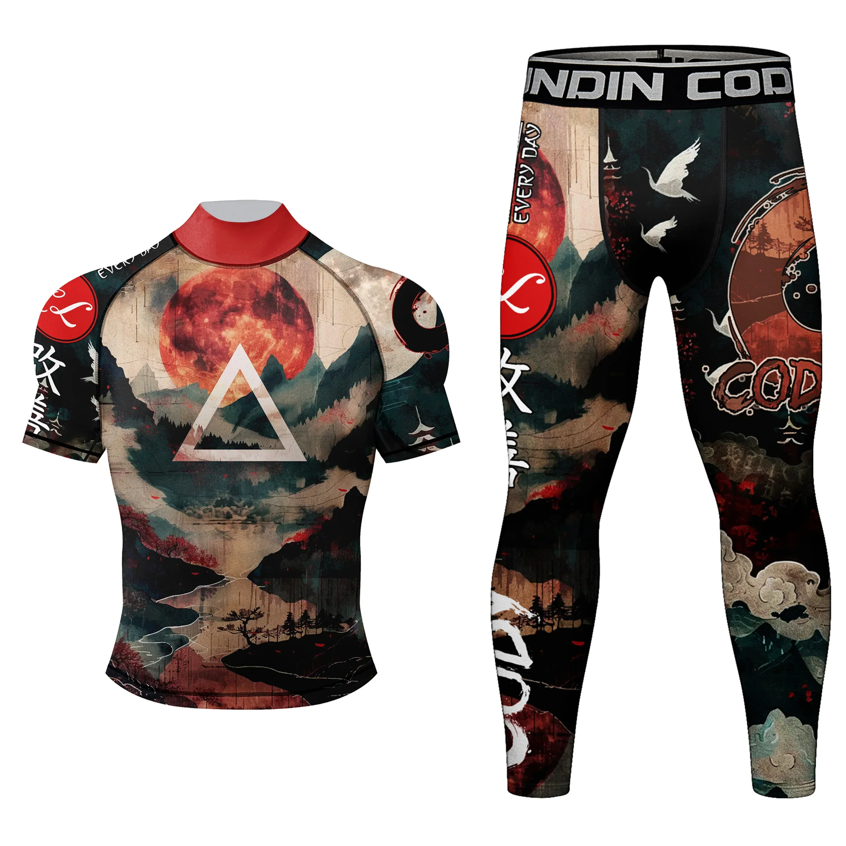 Conjunto de boxe masculino roupas esportivas mma muay thai jiu jitsu rashguard esporte terno correndo treinamento treino fitness treino ginásio roupas