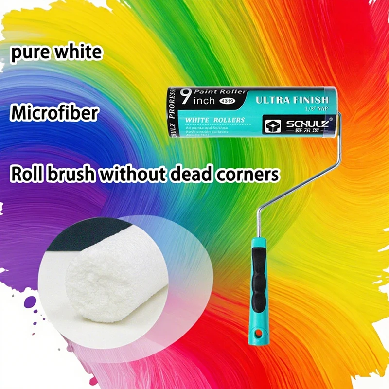 Pure White Ultra-Fine Fiber No Dead Corners Advanced Efficiency Roller Brush Coating Tool Cleaning Paint Painting