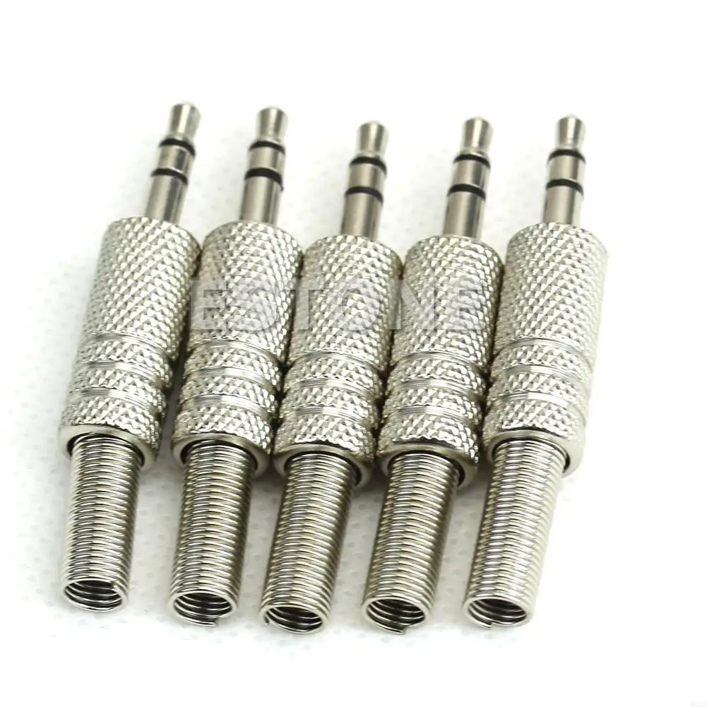 R66A 5pcs/set 3.5mm Stereo Plug Stock Male Adapter Adapter Connector Stereo Heado Accound Adapter