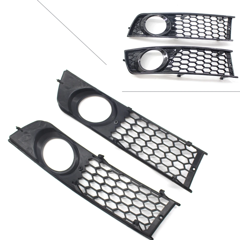 

Honeycomb Style Car Front Bumper Fog Light Cover Grille Grill 2Pcs For Audi A4 B6 2001 2002 2003 2004 2005