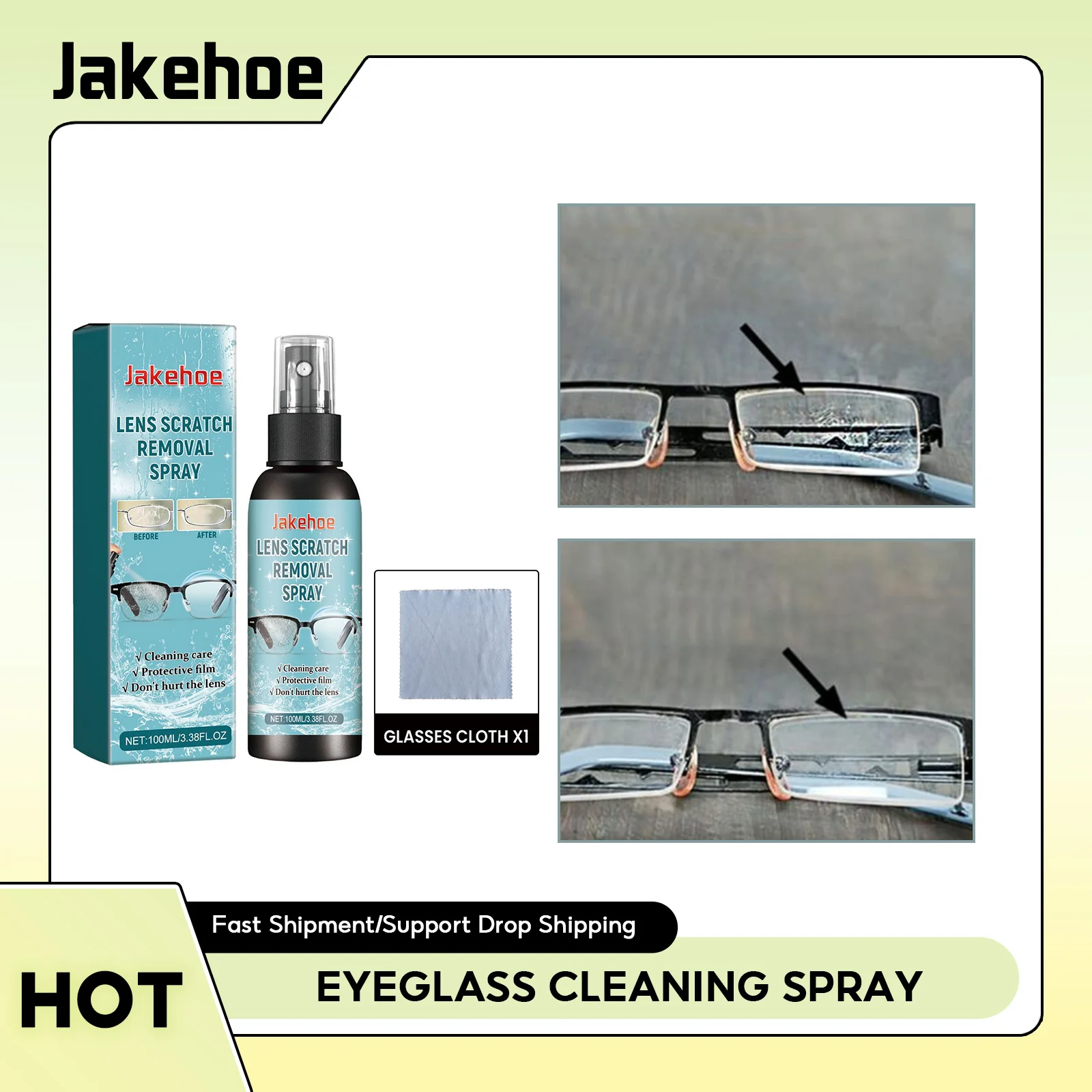 

Eyeglass Cleaning Spray Lens Scratch Repair Remover Glass Grinding Refurbished Multipurpose Glasses Care Eyeglass Repair Liquid