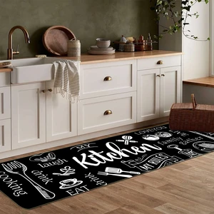 Einfache Heimbodenmatten, Retro -amerikanisches Tischgeschirrmuster, Türmatten im Innen- und Außenbereich, Küchenmode lange Laufbänder 6 Hauptverkaufskacheln billiges Sandwich - №1
