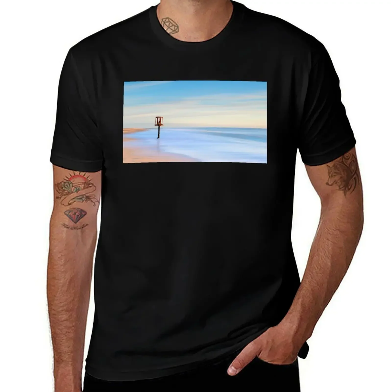 

Morning Light on Caister Beach T-Shirt cheap stuff street wear summer tops plain mens plain t shirts
